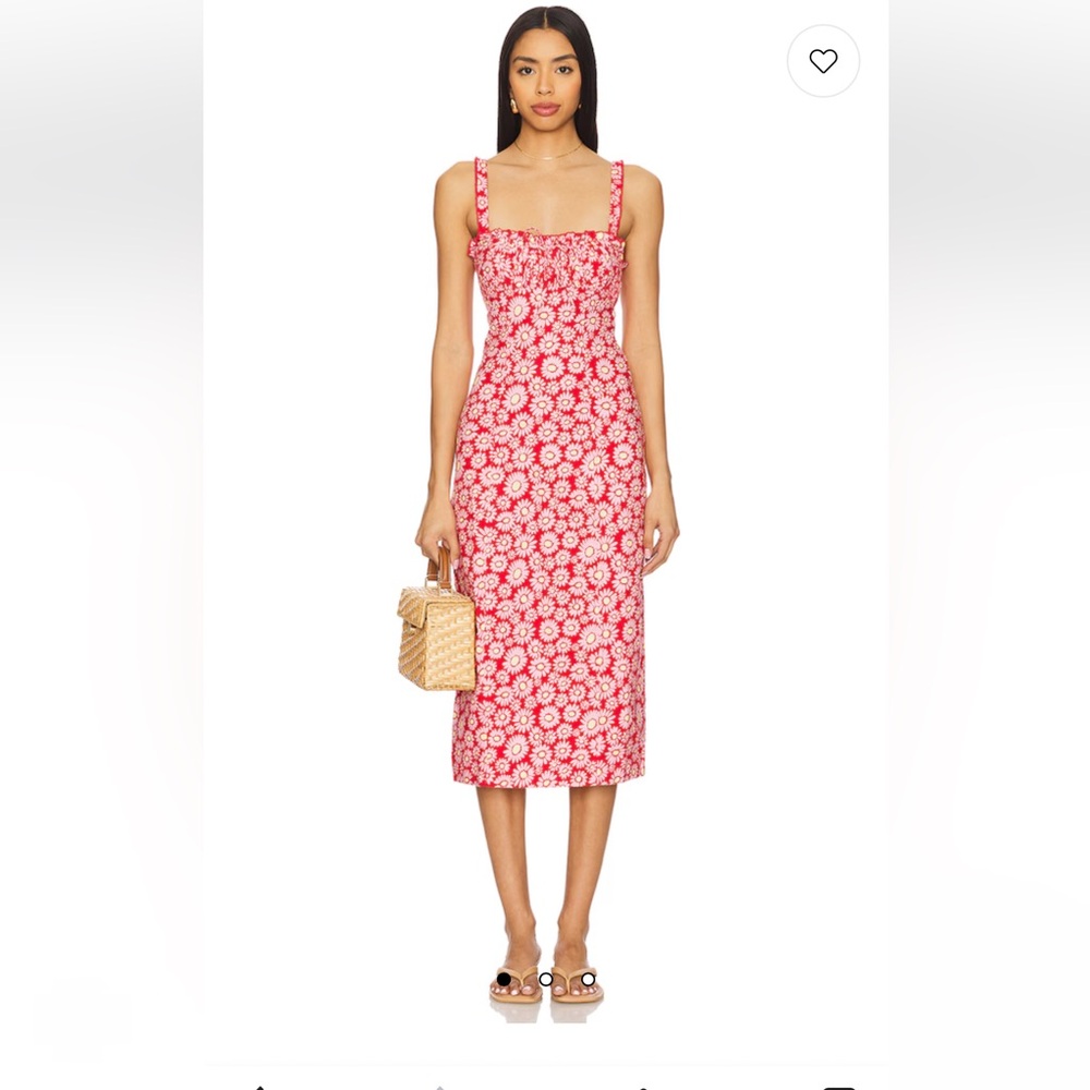FREE PEOPLE LUCINDA PRINTED MIDI DRESS